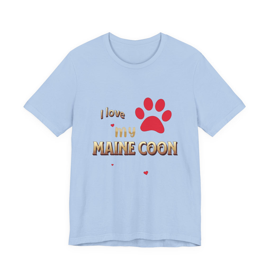 I Love My Maine Coon T-Shirt | Cat Paw Graphic Tee