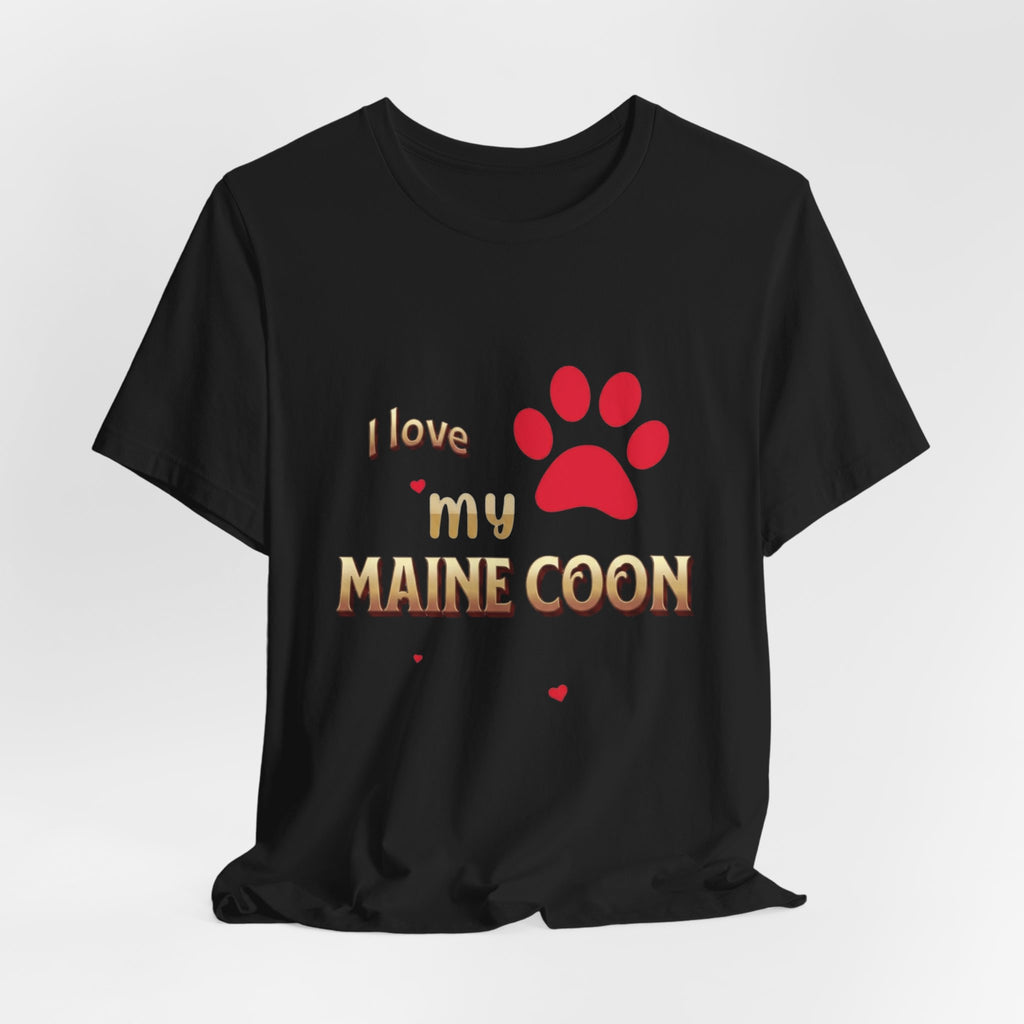 I Love My Maine Coon T-Shirt | Cat Paw Graphic Tee