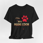 I Love My Maine Coon T-Shirt | Cat Paw Graphic Tee