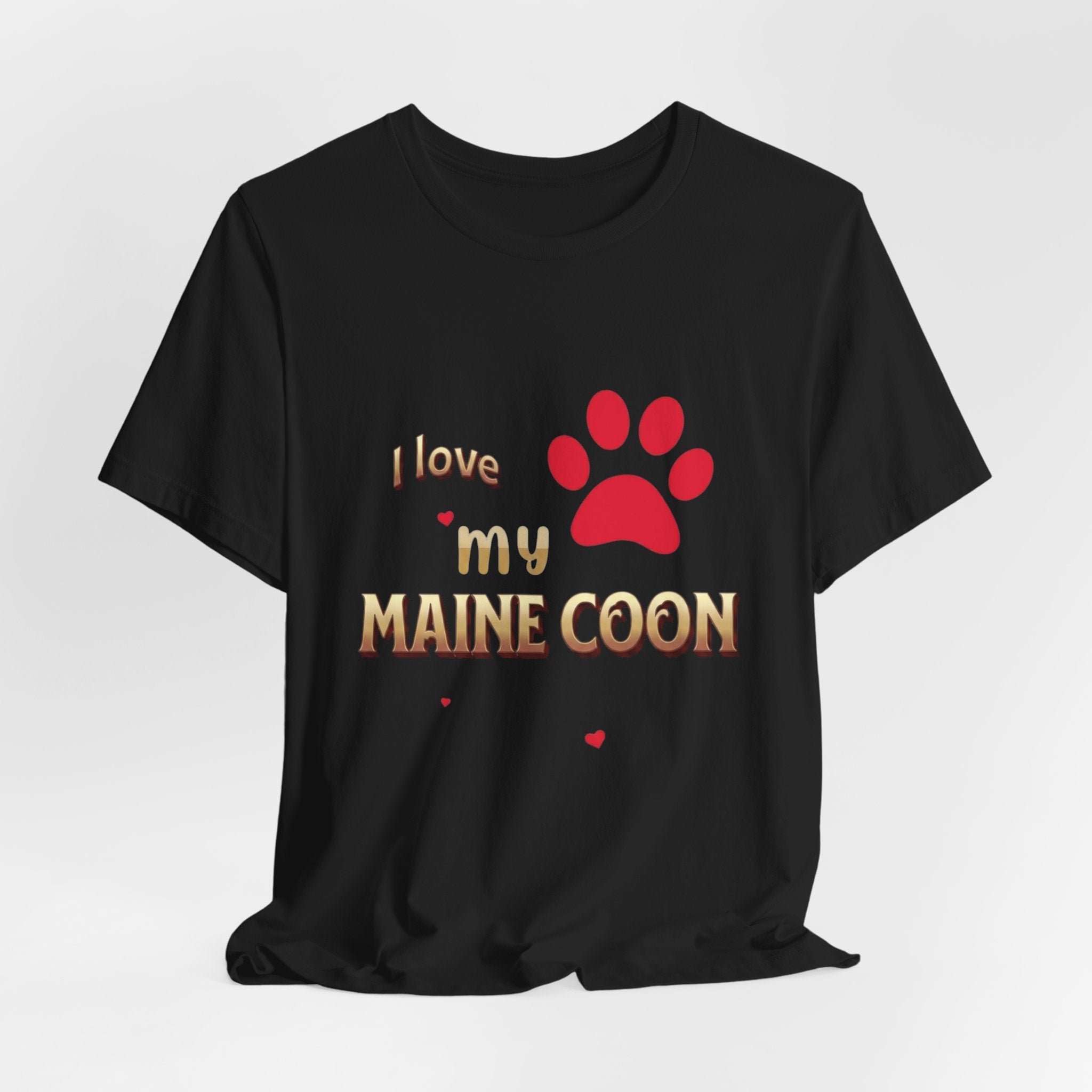 I Love My Maine Coon T-Shirt | Cat Paw Graphic Tee