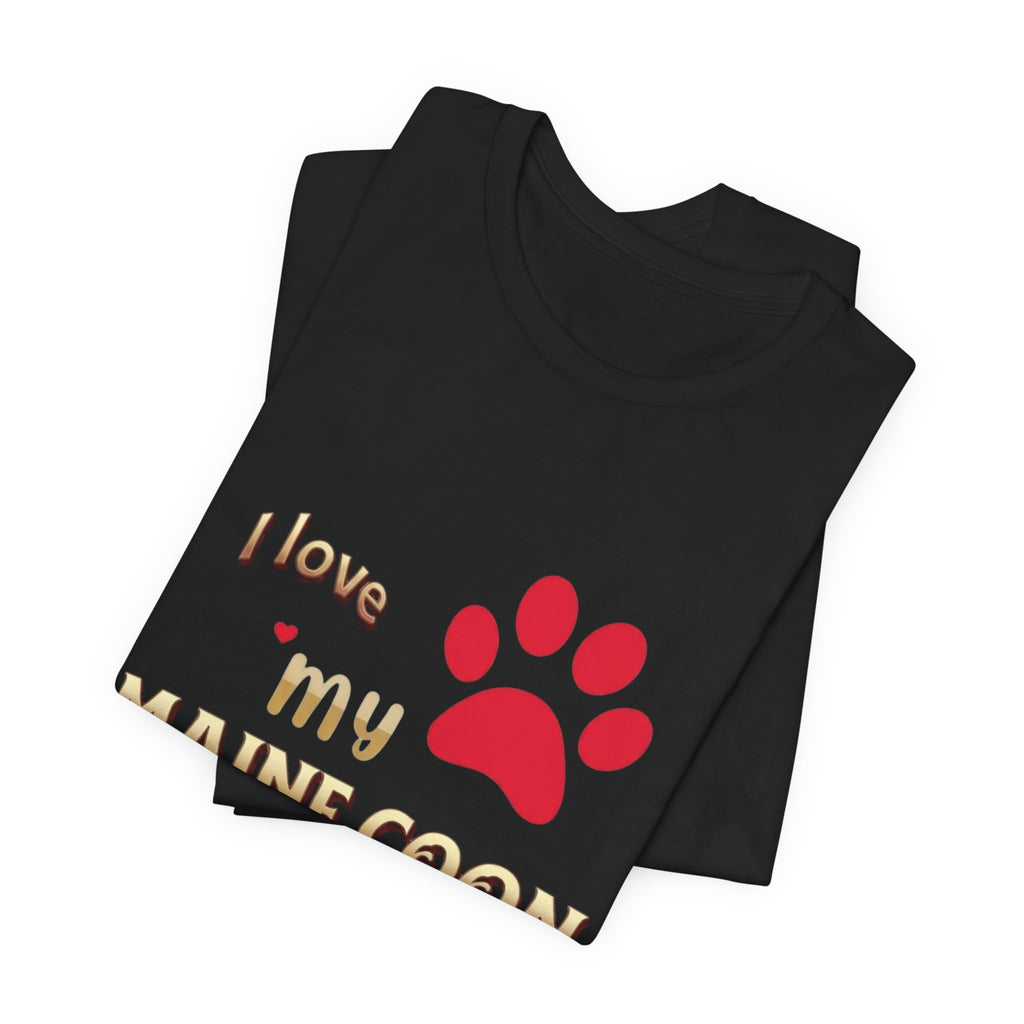 I Love My Maine Coon T-Shirt | Cat Paw Graphic Tee