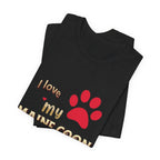 I Love My Maine Coon T-Shirt | Cat Paw Graphic Tee