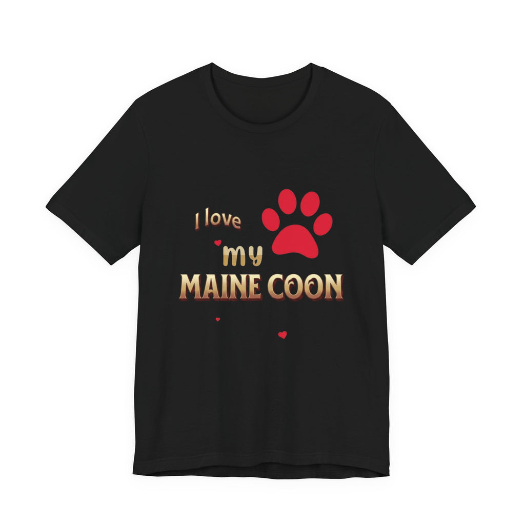 I Love My Maine Coon T-Shirt | Cat Paw Graphic Tee