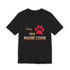 I Love My Maine Coon T-Shirt | Cat Paw Graphic Tee