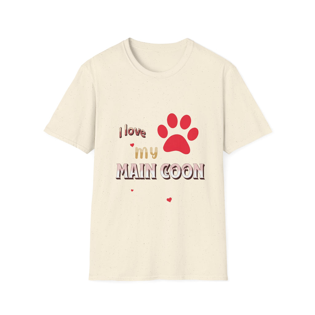 I Love My Main Coon T-Shirt — Maine Coon Cat Lover Paw Tee