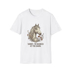 Horse T-Shirt — "Sorry, I'm Booked at the Barn" Graphic Tee for Equestrians