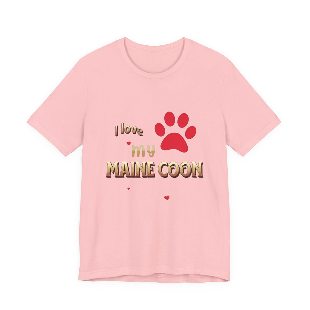 I Love My Maine Coon T-Shirt | Cat Paw Graphic Tee