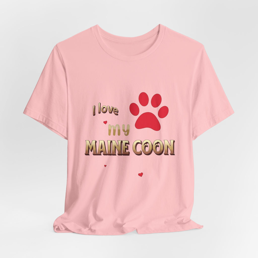 I Love My Maine Coon T-Shirt | Cat Paw Graphic Tee
