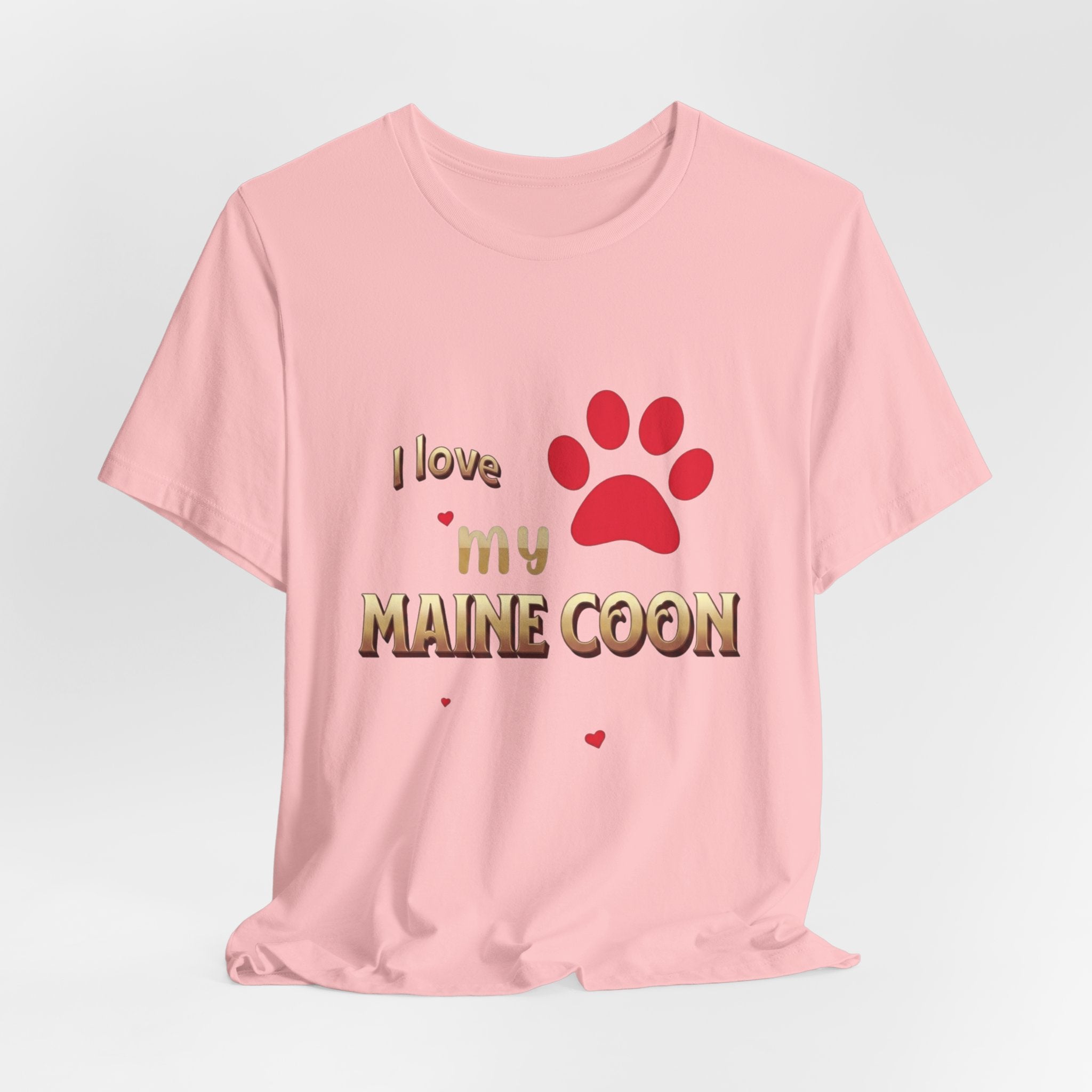 I Love My Maine Coon T-Shirt | Cat Paw Graphic Tee