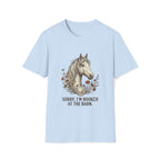 Horse T-Shirt — "Sorry, I'm Booked at the Barn" Graphic Tee for Equestrians