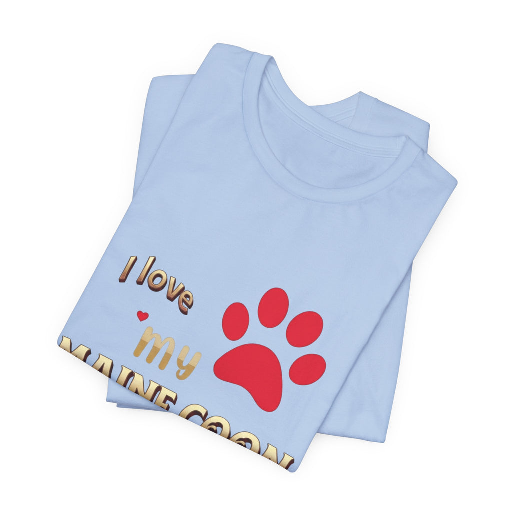 I Love My Maine Coon T-Shirt | Cat Paw Graphic Tee