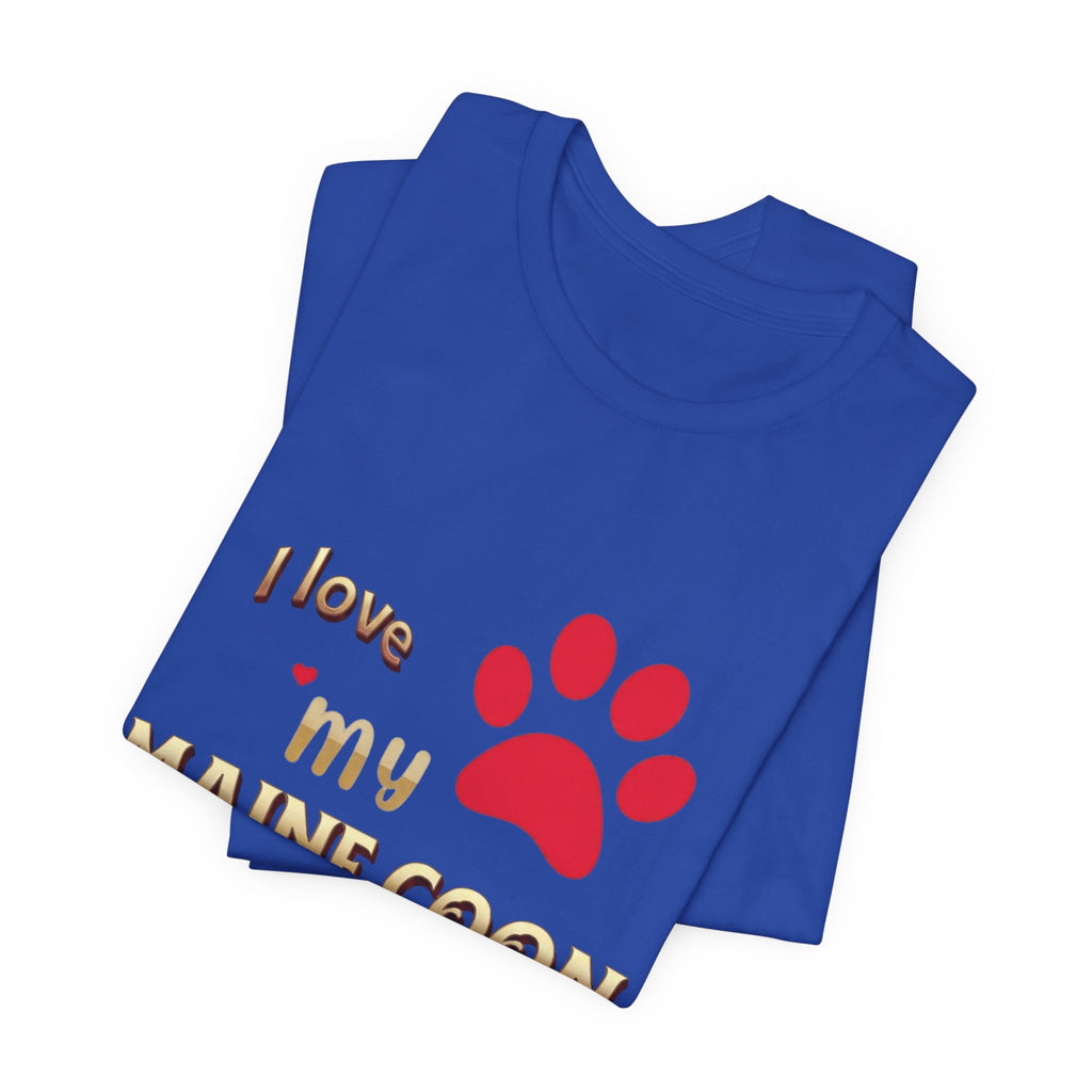 I Love My Maine Coon T-Shirt | Cat Paw Graphic Tee