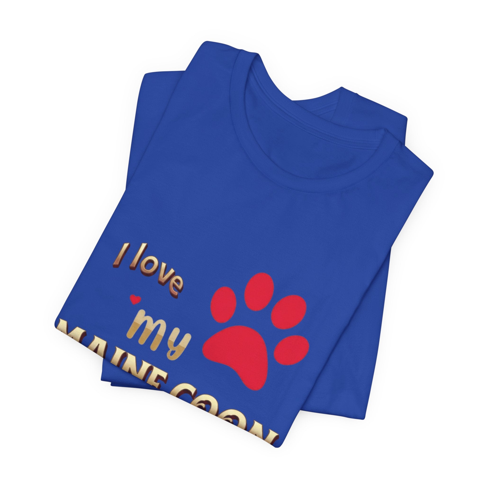 I Love My Maine Coon T-Shirt | Cat Paw Graphic Tee