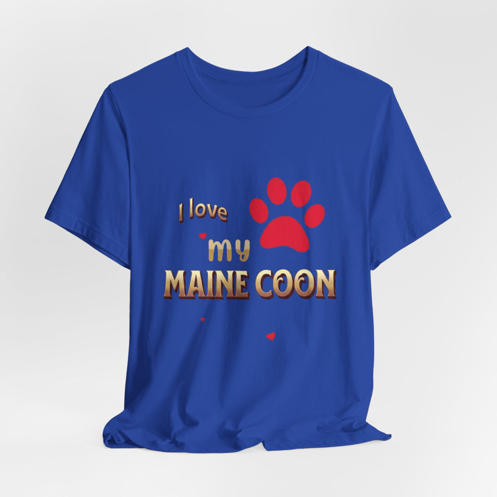 I Love My Maine Coon T-Shirt | Cat Paw Graphic Tee