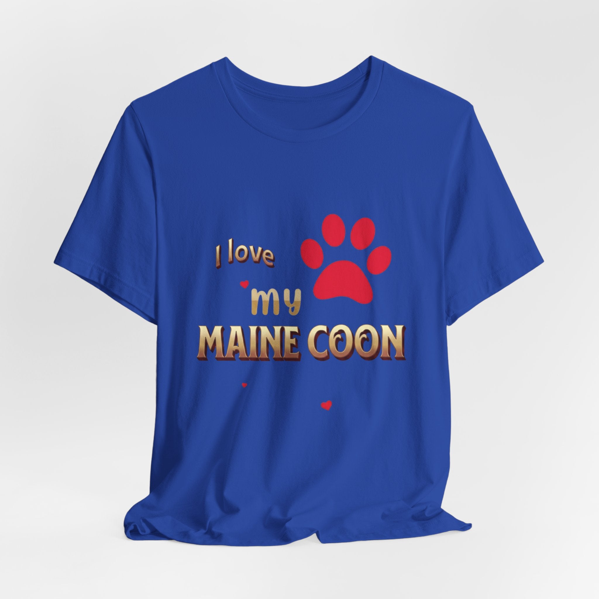 I Love My Maine Coon T-Shirt | Cat Paw Graphic Tee