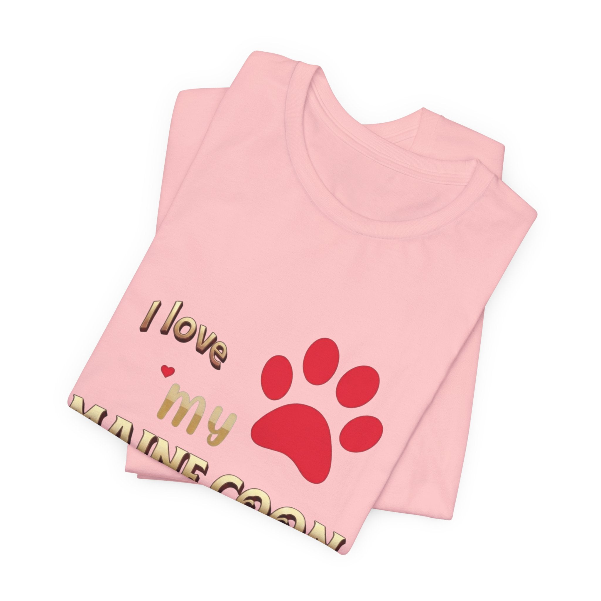 I Love My Maine Coon T-Shirt | Cat Paw Graphic Tee