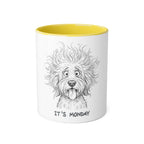 It's Monday Dog Mug — Cute Fluffy Pup Coffee Accent Mug, Funny Workweek Gift