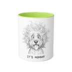 It's Monday Dog Mug — Cute Fluffy Pup Coffee Accent Mug, Funny Workweek Gift