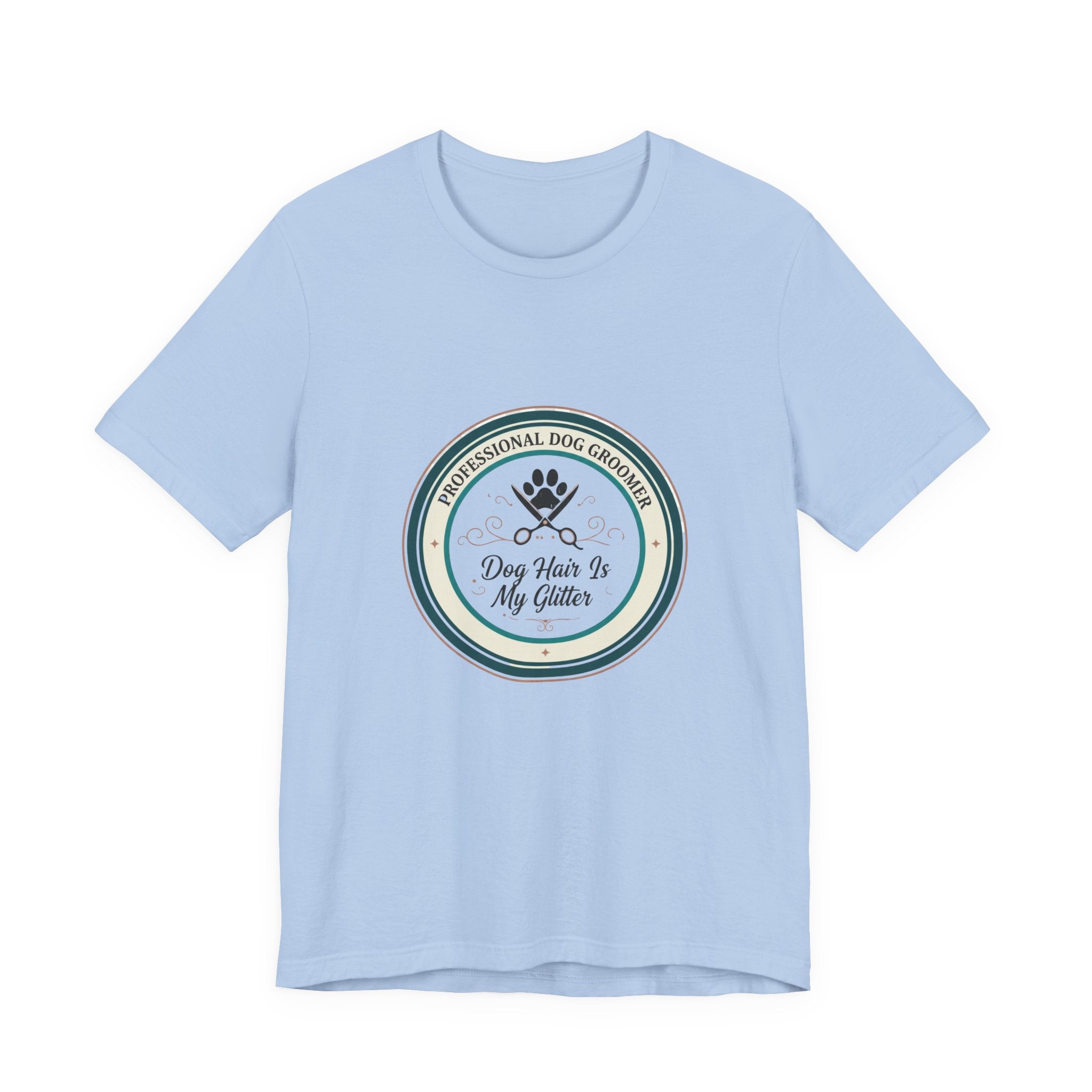 Dog Groomer T-Shirt — "Dog Hair Is My Glitter" Grooming Logo Tee