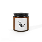 Sweet Cat Illustration Candle Amber Jar | Scented Soy Candle