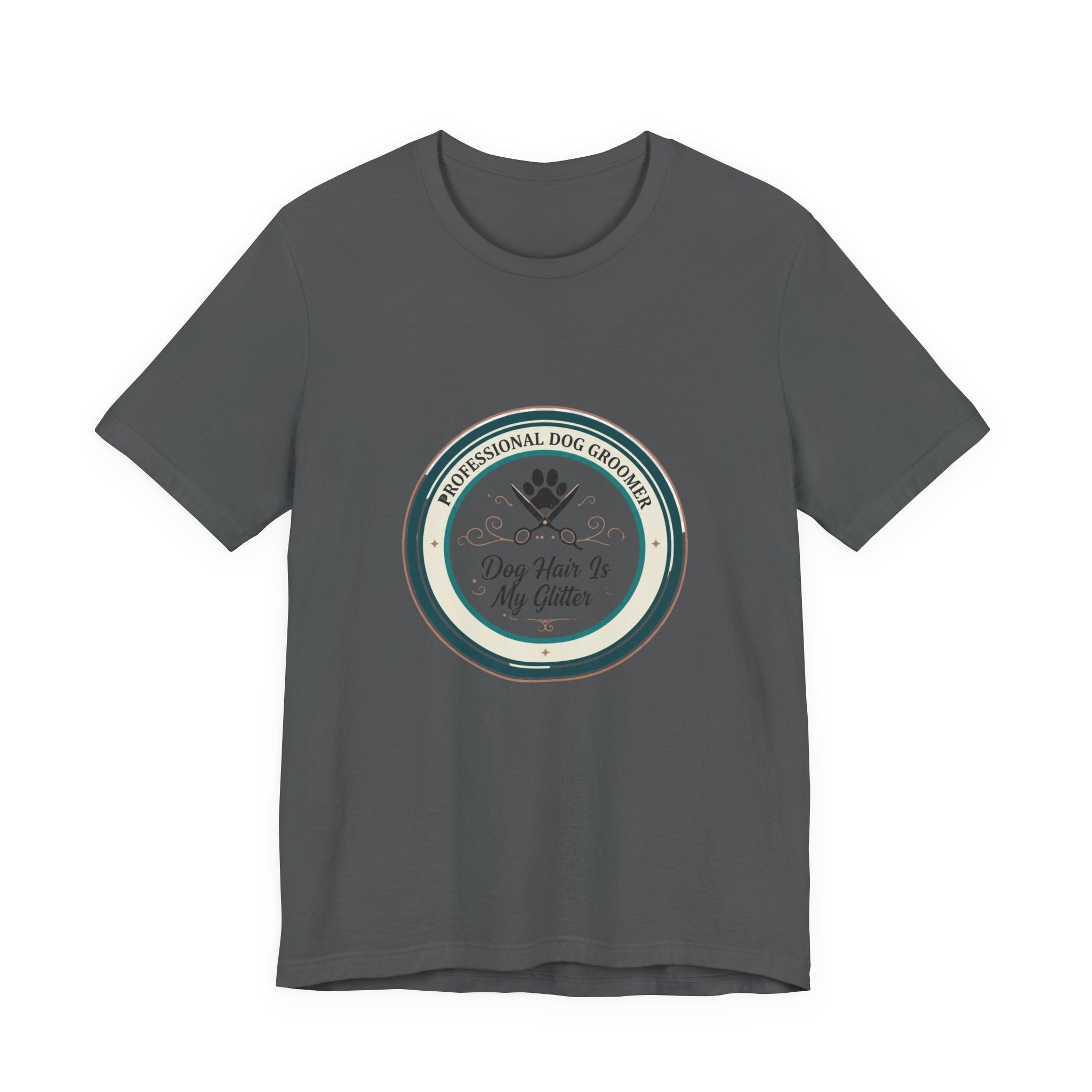 Dog Groomer T-Shirt — "Dog Hair Is My Glitter" Grooming Logo Tee