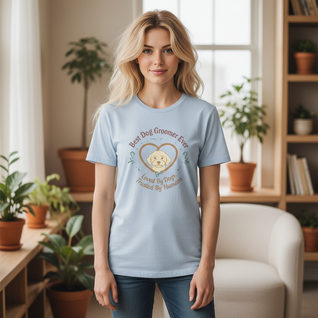 Best Dog Groomer Ever T-Shirt — "Loved By Dogs, Trusted By Humans"