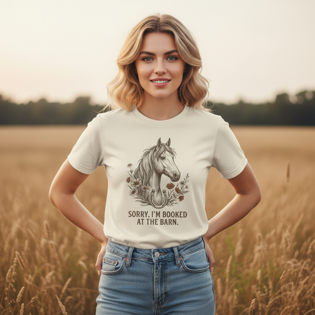 T-shirt à motif équestre — « Désolé, je suis réservé à l'écurie » pour les cavaliers