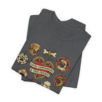 Dog Tattoo Flash T-Shirt — "Loyal Companions & True Friends" Graphic Tee