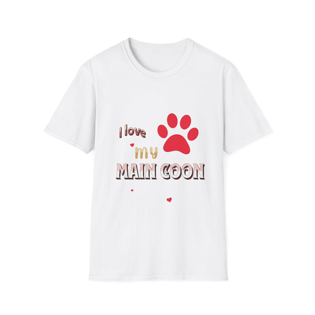 I Love My Main Coon T-Shirt — Maine Coon Cat Lover Paw Tee