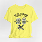 I Make Dogs Look Good For A Living T-Shirt | Dog Groomer Before After Design
