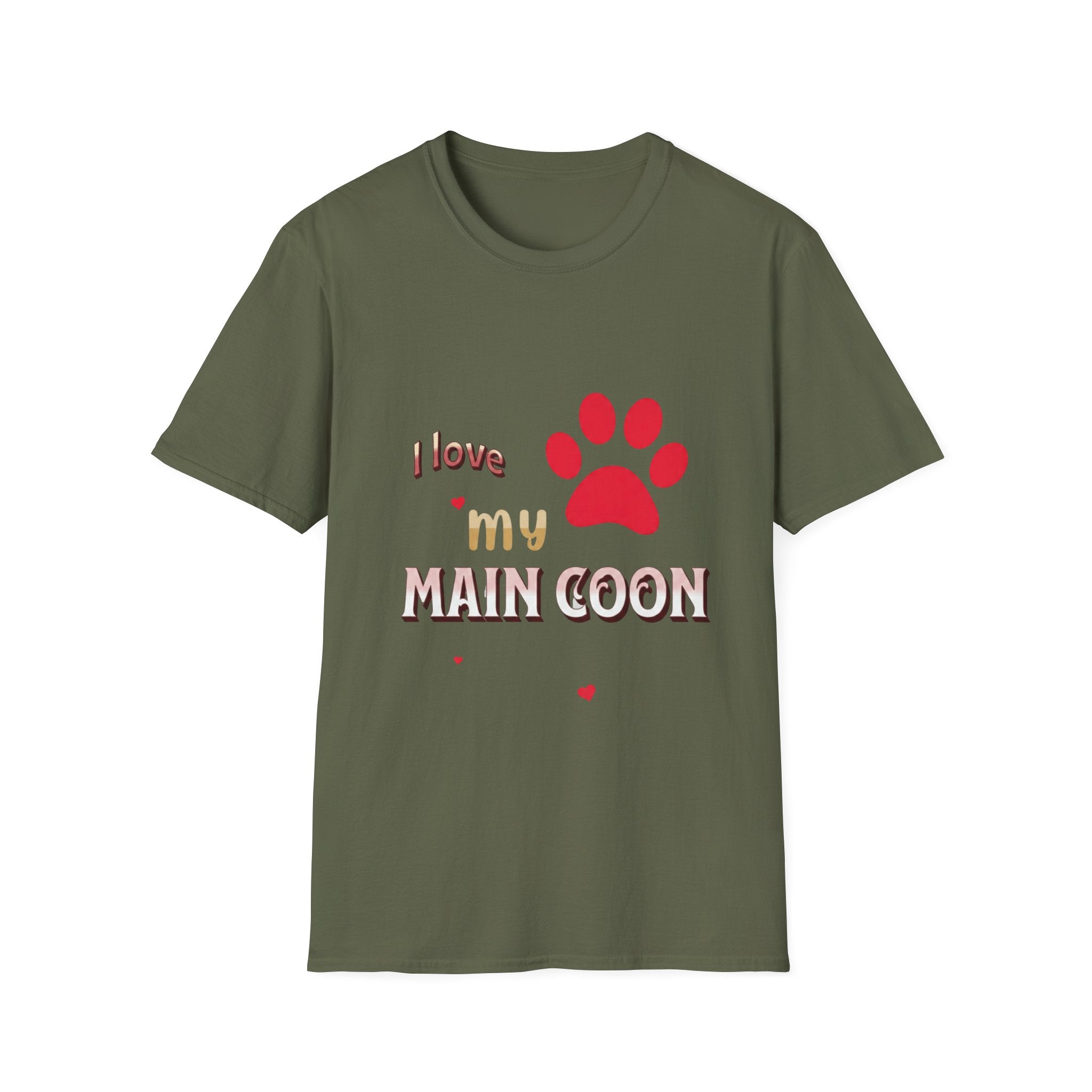 I Love My Main Coon T-Shirt — Maine Coon Cat Lover Paw Tee