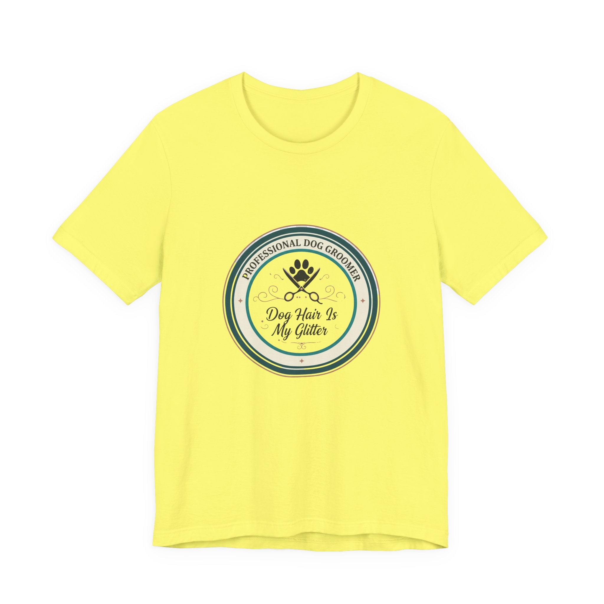 Dog Groomer T-Shirt — "Dog Hair Is My Glitter" Grooming Logo Tee