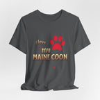 I Love My Maine Coon T-Shirt | Cat Paw Graphic Tee