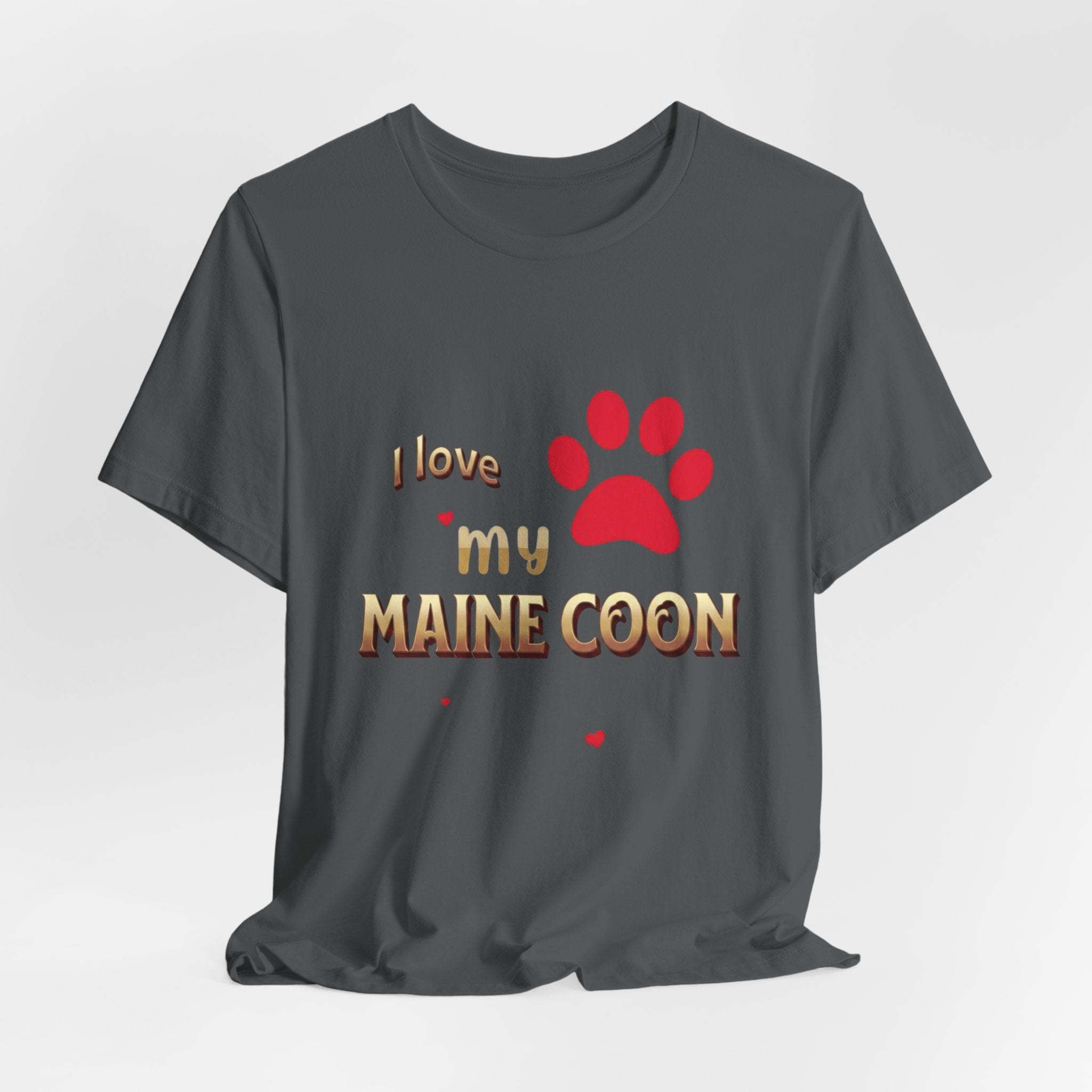 I Love My Maine Coon T-Shirt | Cat Paw Graphic Tee