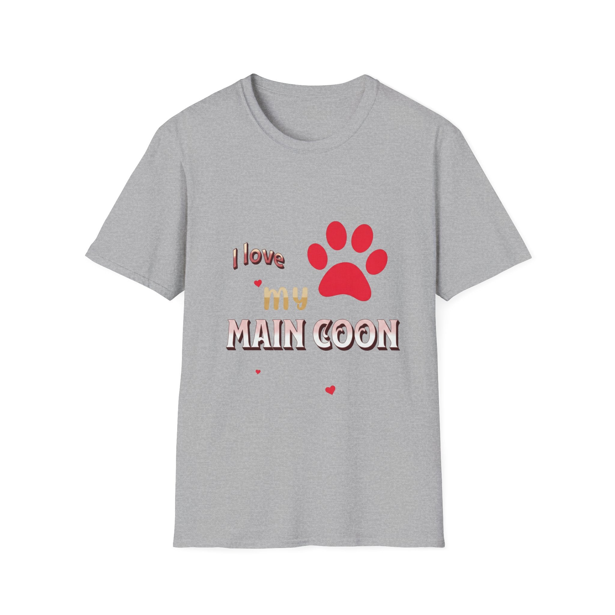 I Love My Main Coon T-Shirt — Maine Coon Cat Lover Paw Tee