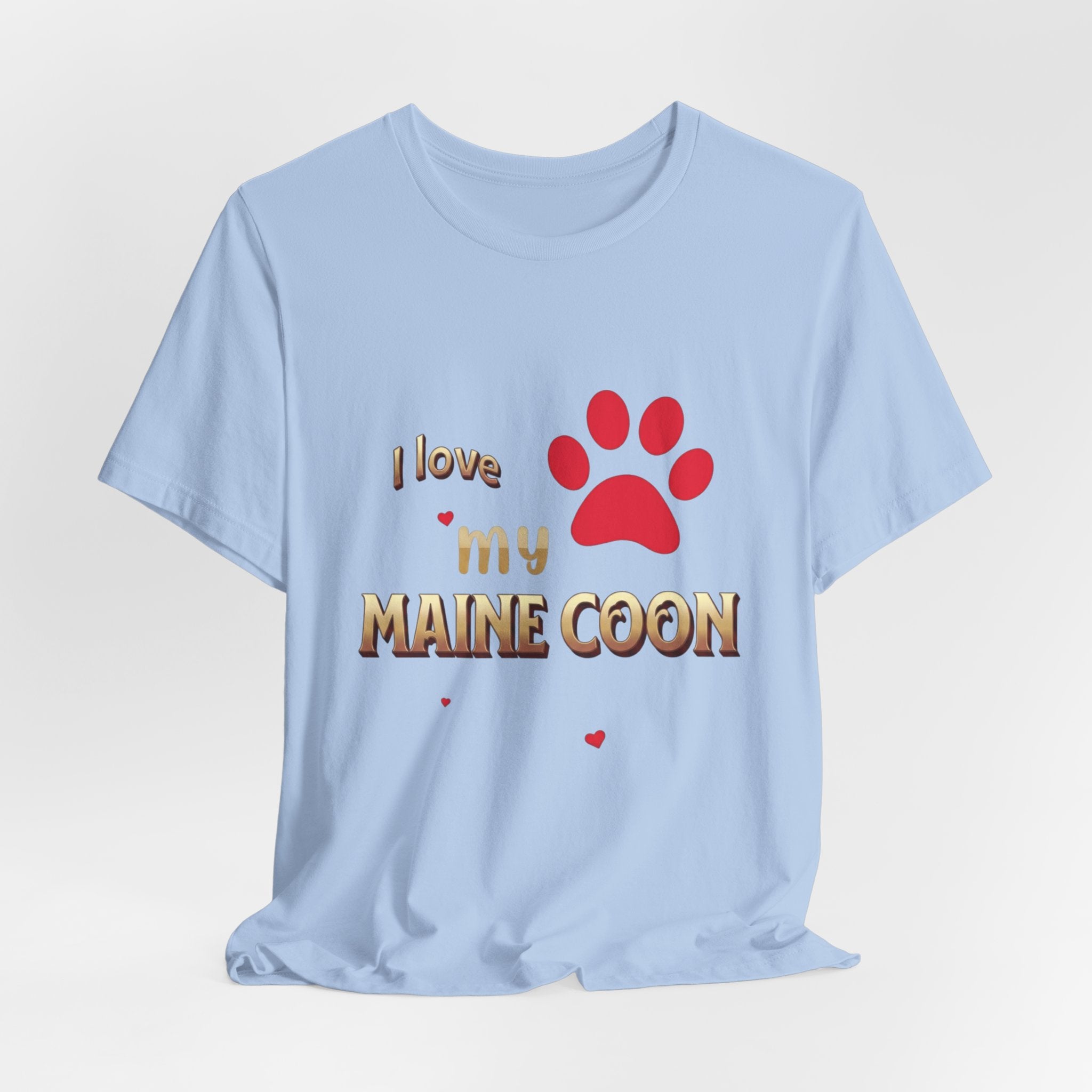 I Love My Maine Coon T-Shirt | Cat Paw Graphic Tee