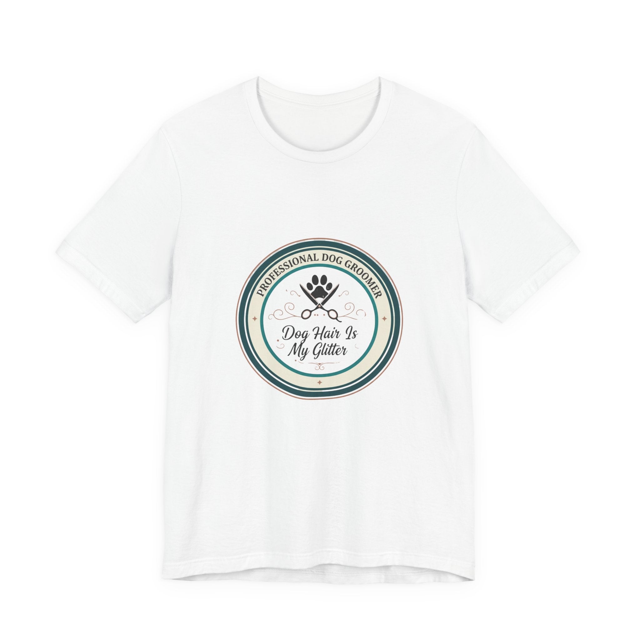 Dog Groomer T-Shirt — "Dog Hair Is My Glitter" Grooming Logo Tee