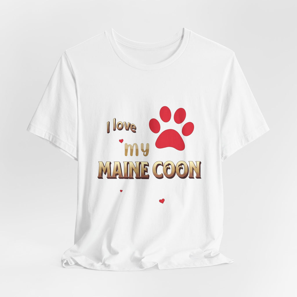 I Love My Maine Coon T-Shirt | Cat Paw Graphic Tee