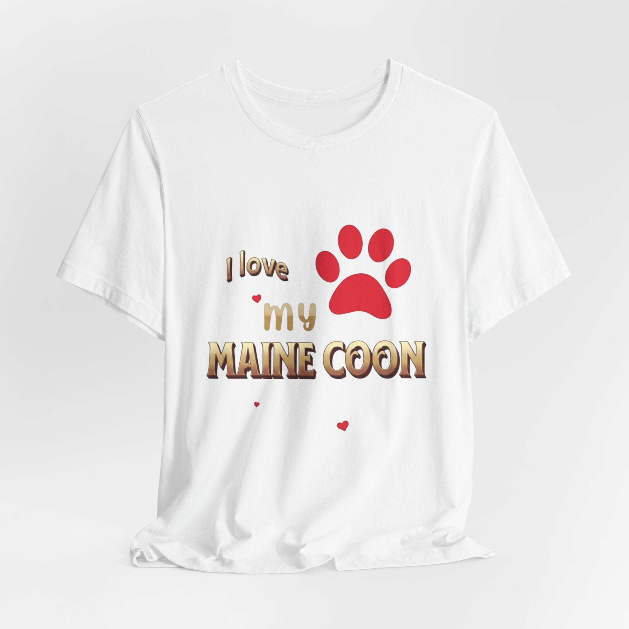 I Love My Maine Coon T-Shirt | Cat Paw Graphic Tee