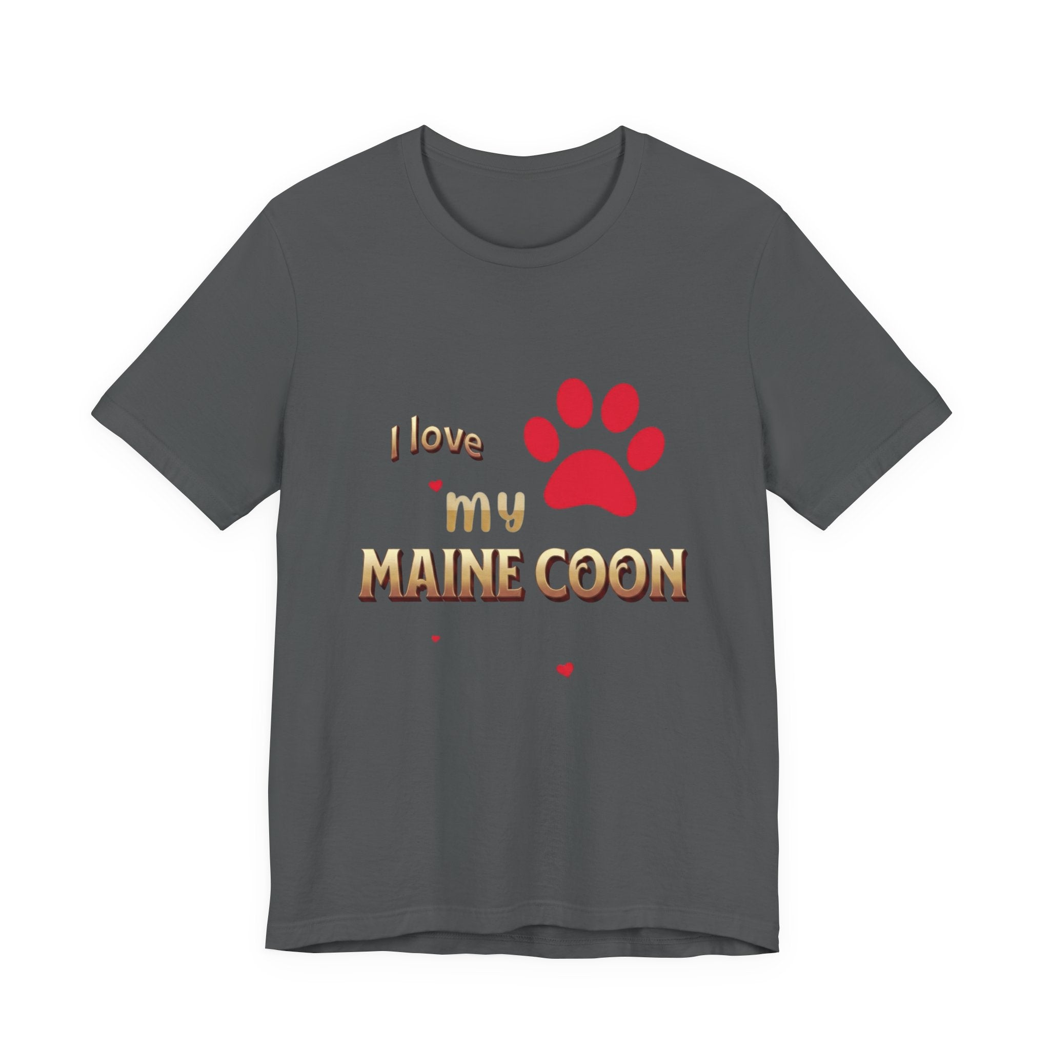 I Love My Maine Coon T-Shirt | Cat Paw Graphic Tee
