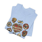 Dog Tattoo Flash T-Shirt — "Loyal Companions & True Friends" Graphic Tee