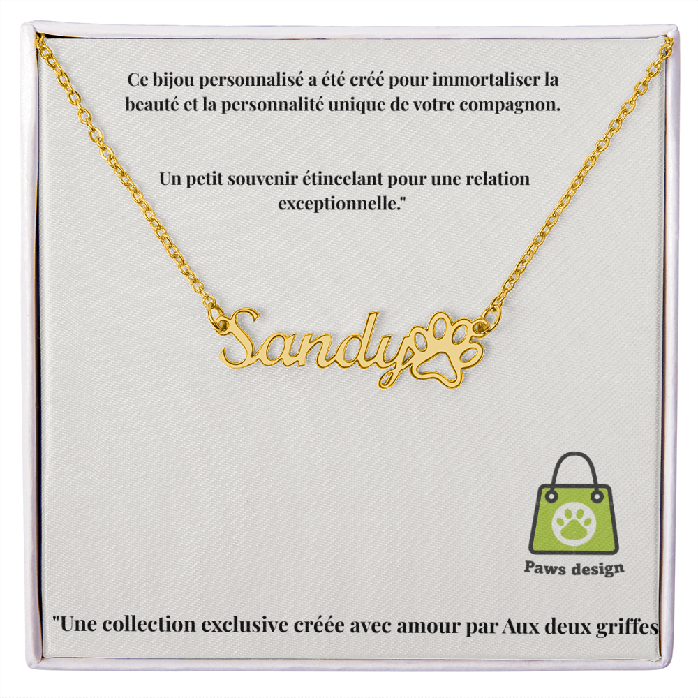 "Collier Signature "Lien Éternel" - Personnalisé avec le nom de votre chien".