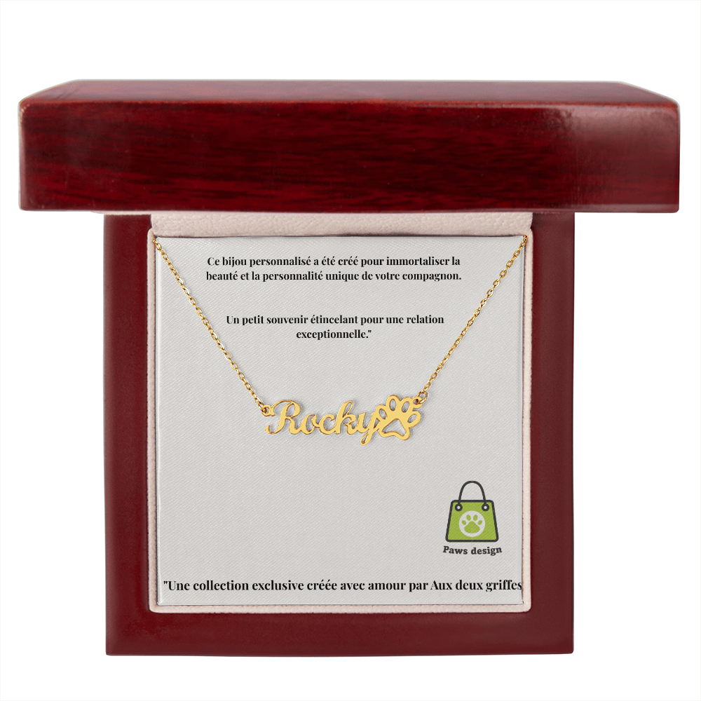 "Collier Signature "Lien Éternel" - Personnalisé avec le nom de votre chien".